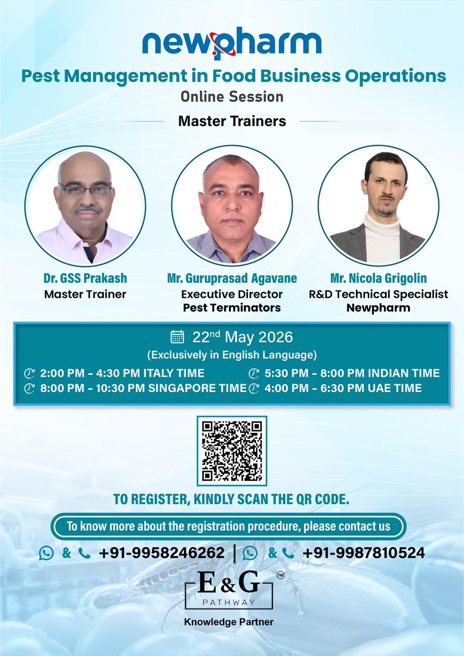 Excited to share an upcoming global knowledge session on Pest Management in Food Business Operations!