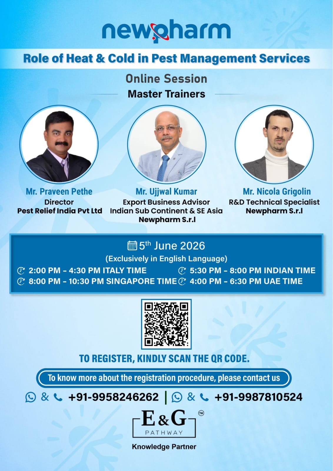 Join us for an insightful international online session on the Role of Heat & Cold in Pest Management Services.