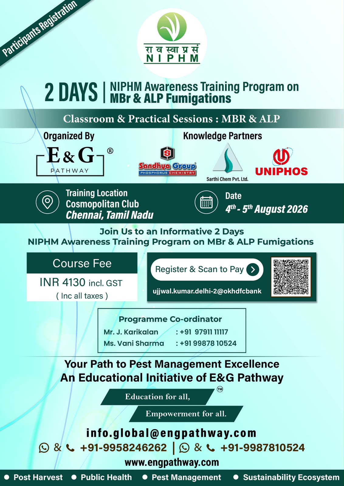 Registrations Now Open | NIPHM Awareness Training Program on MBr & ALP Fumigations.